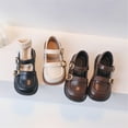 thumbnail image 4 of GiLiling Girls Mary Jane Shoes, Double Buckle Adjustable Straps, PU Upper Non-Slip Rubber Sole, Princess Dress Casual Footwear (Black, 4.5-5 Years), 4 of 4