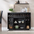 thumbnail image 4 of Bowery Hill Modern Wood Multi-Storage Buffet Cabinet in Black, 4 of 6