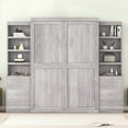 thumbnail image 2 of Gray full-size Murphy bed with storage and solid construction / Folding bed that integrates with cabinet seamlessly, 2 of 2