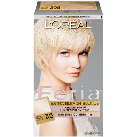 L'Oreal Paris Feria Intense 1-Step Lightening System, Extra Bleach Blonde [205] 1 ea (Pack of