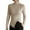 Beige, variant on Women's T-Shirts Casual Solid Long Sleeve High Neck Blouse Slim Fitted Workout Tops for Everyday Wear
