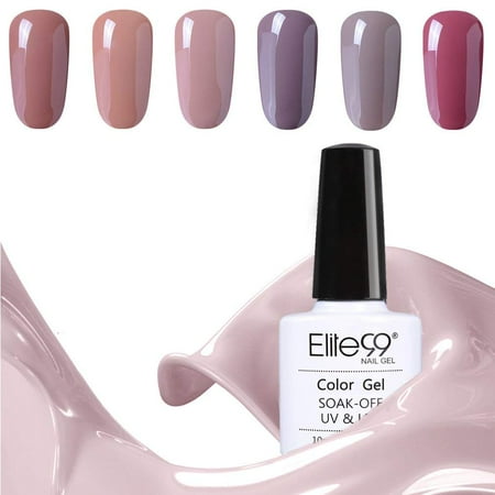 - Elite99 Nude Series Gel Nail Polish Set Soak Off UV LED 6 Colors 10ml Elegant Manicure Nail Art Decoration(C002)