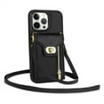 thumbnail image 6 of Leather zipper wallet phone case suitable for iphone15promax/14plus/13/12/11, crossbody and card holder., 6 of 9