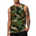 thumbnail image 2 of LRGSHF Men's Camo Print Sleeveless Tank Top, Crew Neck Loose Fit Casual Summer Muscle Shirt, Lightweight Outdoor Workout Beach Vest, 2 of 4