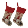 thumbnail image 2 of 2 Pcs Christmas Stockings New Set, Gnomes Santa Christmas Stockings Personalized (18inch) Soft Classic Red And Fireplace Hanging For Family Holiday Xmas, 2 of 6