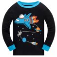 thumbnail image 2 of Popshion Kid Boys Pajamas Spacecraft Clothes Toddler 100% Cotton 2 Piece Long Sleeve Gray Sleepwear 6T/6759, 2 of 7