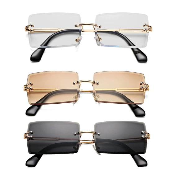 Gafas de sol Hycredi Rectangle sin montura para hombres/mujeres UV400