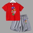 thumbnail image 3 of Conjunto de 2 piezas de camiseta y pantalones cortos de manga corta para niños y adolescentes de verano 2024, divertido juego de lucha, Anime, Cosplay, ropa de algodón para niños y bebés, 3 of 5