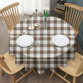 thumbnail image 3 of Green and Red Christmas Plaid Pattern Round Tablecloth 60"x60",Wrinkle Wipeable Table Cloth for Kitchen Dining Room Picnic Patio Party, 3 of 6