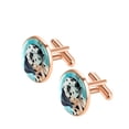 thumbnail image 2 of Spotted Dog Elegant Shirt Cufflinks Set for Men, Stainless Steel, Suitable for Formal Attire, 2 of 6