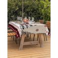 thumbnail image 2 of Outdoor Tablecloth with Umbrella Hole and Zipper, Christmas Snowman Rectangle Table Cloth 54x80 Inch Waterproof Tablecloth, Vintage Xmas Tree Snowflake Plaid Picnic Table Cover for Patio Camping, 2 of 7