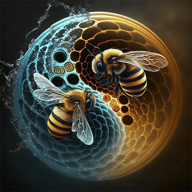 Diamante pintura 5D bricolaje cuadrado completo taladro abeja Yin Yang símbolo decoración (F1292) FLhrweasw Nuevo