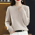 thumbnail image 2 of JIKNTTR Womens Fall Fashion Warm Long Sleeve Turtleneck Knit Shirt Casual Stretchy Slim Fitted Sweater Going Out Tops Fall Thermal Underwear Tops, 2 of 7
