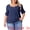 Dark Blue, variant on Women's Plus Textured Notched V Neck Blouse 2X White