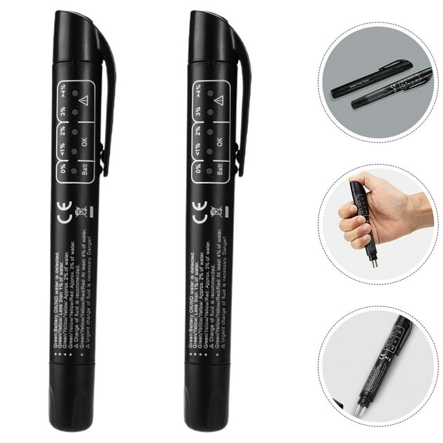 Minkissy 2Pcs Brake Fluid Checking Tool Brake Fluid Detector Black Visual Display Results Vehicle Maintenance