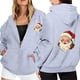 thumbnail image 1 of WILLBEST Sudadera de Mujer Ladies' Christmas Printed Zipper Long Sleeved Pocket Drawstring Casual Hooded Sweatshirt 1678 Grande, 1 of 8