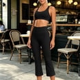 thumbnail image 5 of Aofany Two Piece Yoga Sets for Women Workout Outfits for Women 2 Piece Seamless Crop Tank High Waist Yoga Leggings Sets, 5 of 8