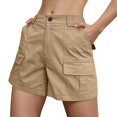 thumbnail image 5 of TRUBKH shorts for women athletic shorts for women linen shorts womens shorts casual bermuda shorts for women Fashion Casual Pocket Straight Working Shorts Loose Outdoor Pants Khaki M, 5 of 6