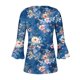thumbnail image 5 of Camisetas de Cuello en V Mujeres, Impreso 3/4 Manga Blusa Casual Hecha de Cómodo Estante de Imitación para Toda la Temporada de Uso Diario, Camisetas Casuales de Mujer, 5 of 5