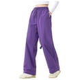 thumbnail image 5 of Cargo Sweatpants, Audhol Women's New Loose Wide Leg Hot Solid Color High Waist Versatile Pants Sweatpants Women Purple XL, 5 of 8
