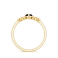 thumbnail image 2 of Rosec Jewels Genuine Black Spinel Solitaire Celtic Ring with Diamond for Women (4X8 mm), 18K Yellow Gold, US 6.50, 2 of 8