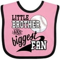 thumbnail image 3 of Inktastic Little Brother and Biggest Fan Baseball Family Fan Boys or Girls Baby Bib, 3 of 4