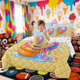 thumbnail image 5 of Erosebridal Pink Blue Drippy Baseball Cone Print Twin Bedding Sets, Fun Treats Bedding Comforter Set for Kids Boys and Girls, Colorful Stars Reversible 7pcs, 5 of 6
