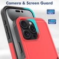 thumbnail image 5 of for iPhone 16 Pro Max Case,Heavy Duty Drop Protection Edge Raised Rugged Shockproof/Drop Proof/Dust Proof Military Protective Tough Durable Cell Phone Cover for Men Women for iPhone 16 Pro Max,Red, 5 of 5