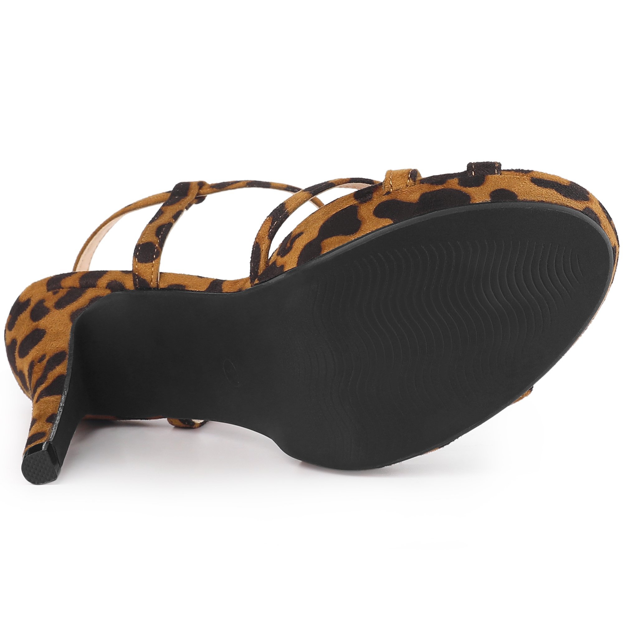 DARING DIVA Women's Slingback Stiletto Heel Sandals Leopard US 7/UK 5/EU 38