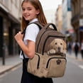 thumbnail image 6 of FKELYI Labrador Dog Paw Print Kids Backpack 17 Inch Schoolbag for Elementary Student Large Capacity School Bookbag with Multi-Pockets Travel Rucksack Casual Daypack for Boys Girls, 6 of 7