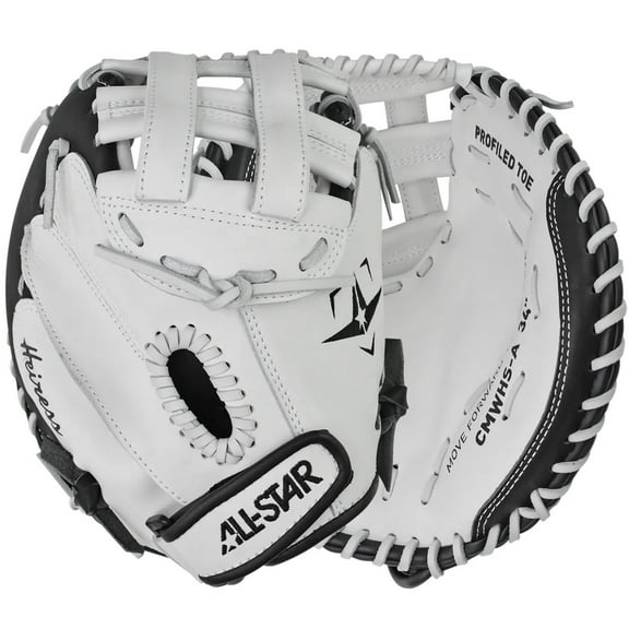 All Star Womens Heiress 34" Fastpitch Softball Catchers Mitt White/Black 34