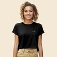 thumbnail image 4 of Dalix Butterfly Embroidered Cropped Flowy Soft Cotton Short Sleeve T Shirt Womens in Black 2XL XX-Large, 4 of 5