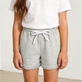 thumbnail image 2 of Nilvkv Girls Shorts, Shorts for Girls, Youth Solid Color Lightweight Stretchy Soft Lounge Shorts Casual Summer Daily Wear Gray 6-7 Years, 2 of 7