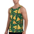 thumbnail image 2 of Gukieu Pizza Print Men's Quick Dry Fitness Vest, Round Neck Sleeveless Fitness Bodybuilding Top-4X-Large, 2 of 7