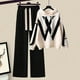 thumbnail image 2 of -Conjunto de dos piezas para mujer, suéter informal de edición coreana, pantalones de pierna ancha ajustados y adelgazantes, otoño/invierno, 2024, 2 of 4