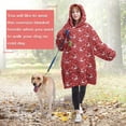 thumbnail image 4 of Wearable Oversized Blanket,Red Christmas Deer and Snowflake Pattern Wearable Blanket Hoodie for Adults,Cozy Hooded Blankets with Super Pockets,Super Warm Fuzzy Pullover for Women & Men, 4 of 6