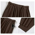 thumbnail image 5 of Women's Fashionable Loose Fleece Lined Trousers with Solid Color and Long Length for Cozy and Modern Winter Style,Coffee,XL, 5 of 7