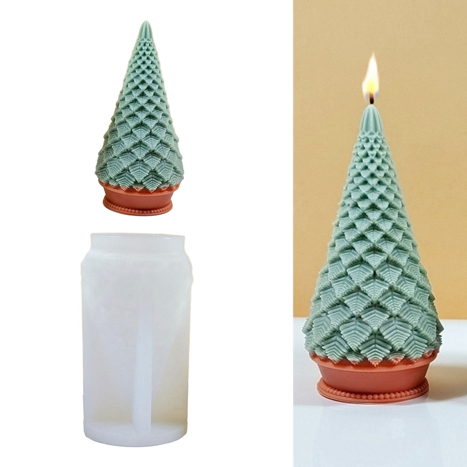 3D Christmas Tree Silicone Mold Aromatherapys Gypsum Soap Resin Cake Baking Molds Home Decor Festival Gifts