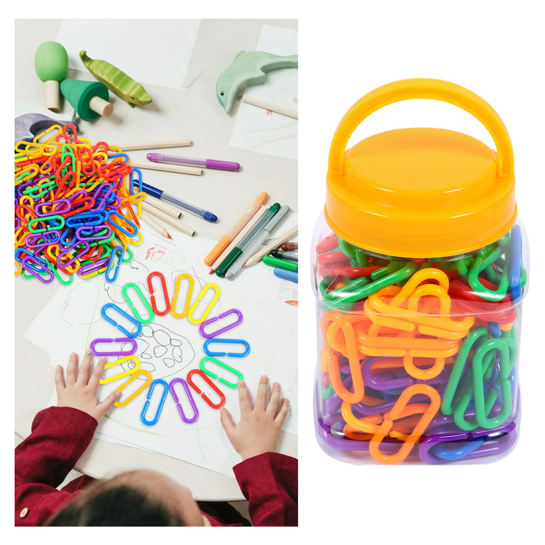 150pcs Plastic C-Clips Hooks Chain Links Rainbow C-Links Children's  Learning Toy