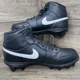 thumbnail image 2 of N I-K-E Jo r-dan 1 Mid TD Black White Football Cleats DS Size 10.5 (FJ6805-001), 2 of 6