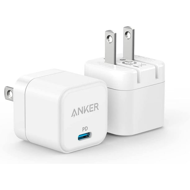Soundcore 2 Pack - Chargeur USB C, Anker 2-Pack 20W Fast Charger avec prise  pliable, PowerPort III 20W Cube Charger 