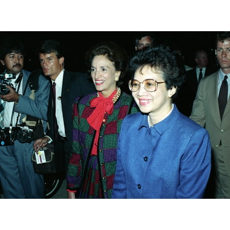 Philippine President Corazon C Aquino 1933-2009 Arriving At Andrews Air Force Base Seven Months After She Led Protests That Ousted Ferdinand E Marcos Sept 15 1986