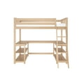 thumbnail image 4 of Scandinavian Twin Loft Bed with Wraparound Desk & Shelves, Blonde, 4 of 10