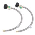 thumbnail image 1 of RV Pigtail Hose, 15 Inch 2Pcs Real Time Monitoring 1/4in Male NPT QCC Type1 Inlet RV Hose Line 350 PSIG  for Outdoor, 1 of 7