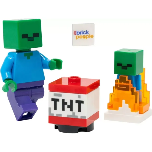 LEGO Minecraft Mini Set: Zombie Minifigure with Burning Baby Zombie and TNT