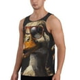 thumbnail image 2 of Lsque Modern Funny Duck Pattern Mens Tank Tops Muscle Athletic Quick Dry Sleeveless Workout Fitness T Shirts Beach Tank Top, Loose-fit Sleeveless Shirt for Men-Large, 2 of 7