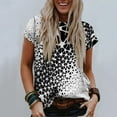 thumbnail image 5 of Gaecuw Going out Tops for Women Tops Blouses Short Sleeve T Shirts Regular Fit Pullover Tees T-Shirts Abstract Print Tops Crew Neck Blouses Casual T Shirts Pullover Tops Summer Tees Tops, 5 of 6