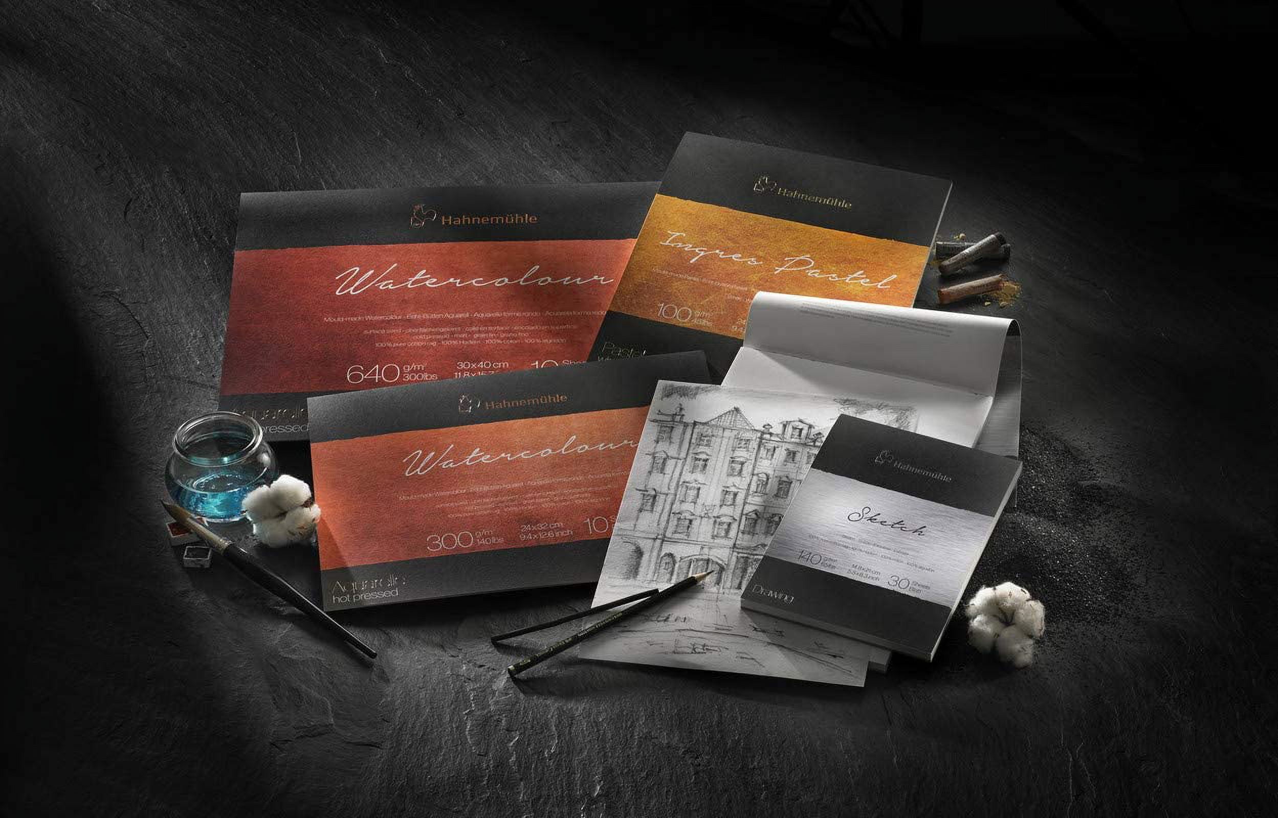 Hahnemühle The Collection Watercolor Block - Hot Press, 9.4" x 12.6", 140 lb, 10 Sheets