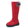 thumbnail image 1 of ZECATL Girl's Waterproof Pom Pom Back Zipper Fur Tall Riding Boots (Toddler/Little Kid/Big Kid), 1 of 9
