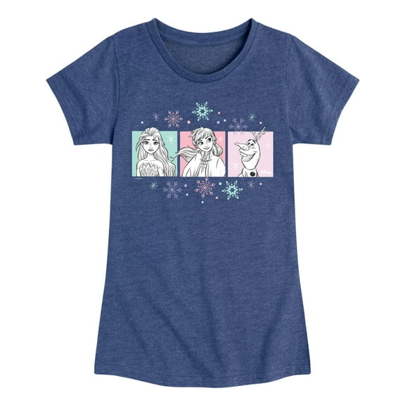 Frozen 2 - Pastel Character Grid - Toddler And Youth Girls Short Sleeve Graphic T-Shirt